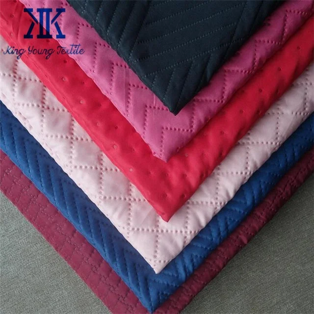 ultrasonic quilted fabric for varsity jacket / quilted down coat fabrics / quilted padding fabric