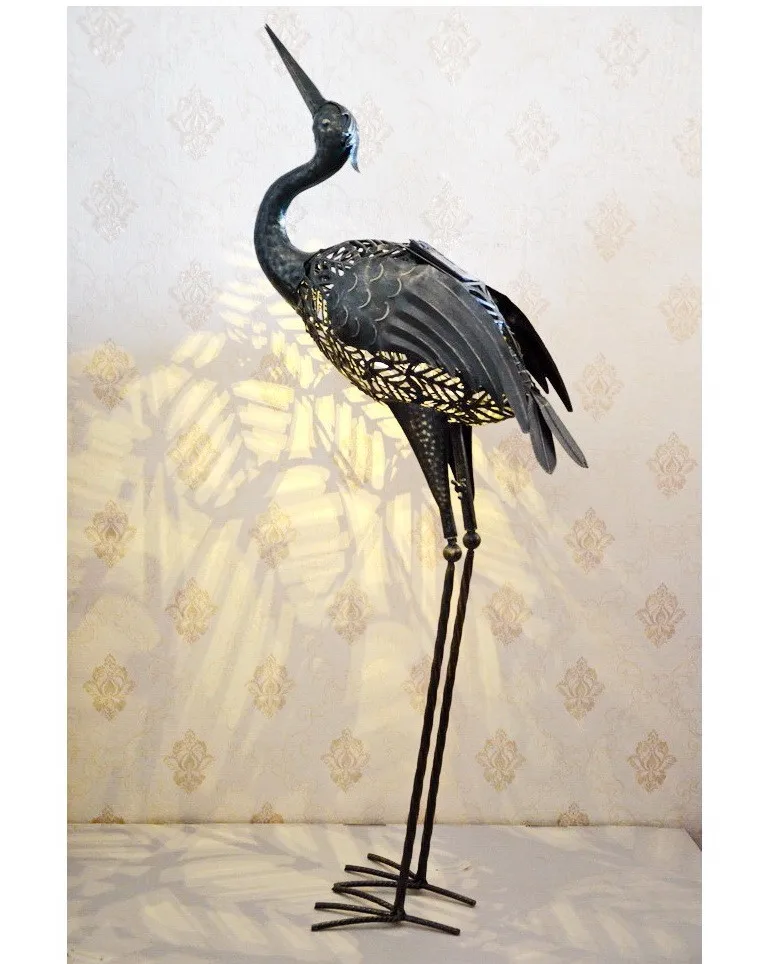 outdoor large statue craft art decorative crane bird Garden Metal