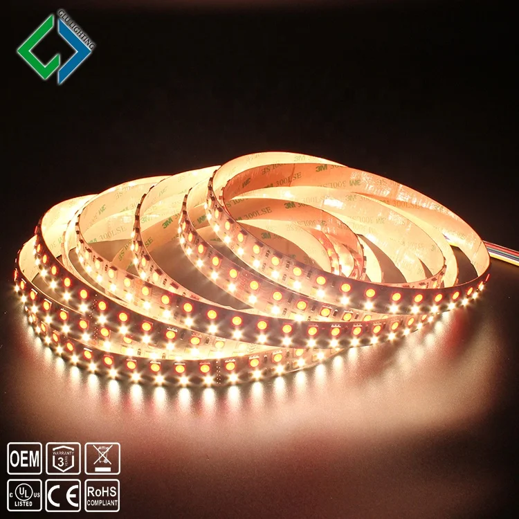 U L listed 5 colors RGB CW WW cinema led strip, high cri Ra95 RGB CCT led strip