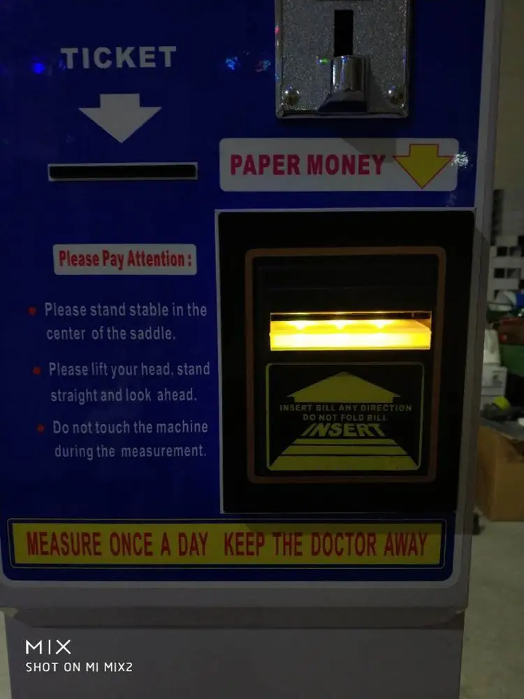 DHM-15 Coin  bmi height weight scale with printer and paper  for Game