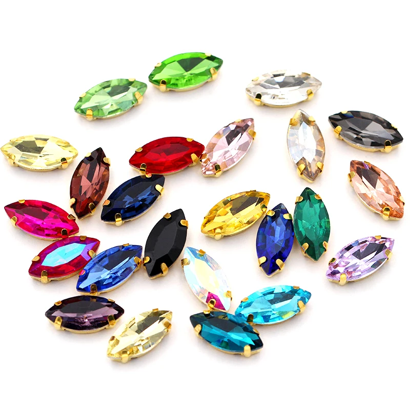 Sewing Claw Rhinestone Flat Back Sew On Strass Crystal Stones for Wedding Dress Clothes Decoration