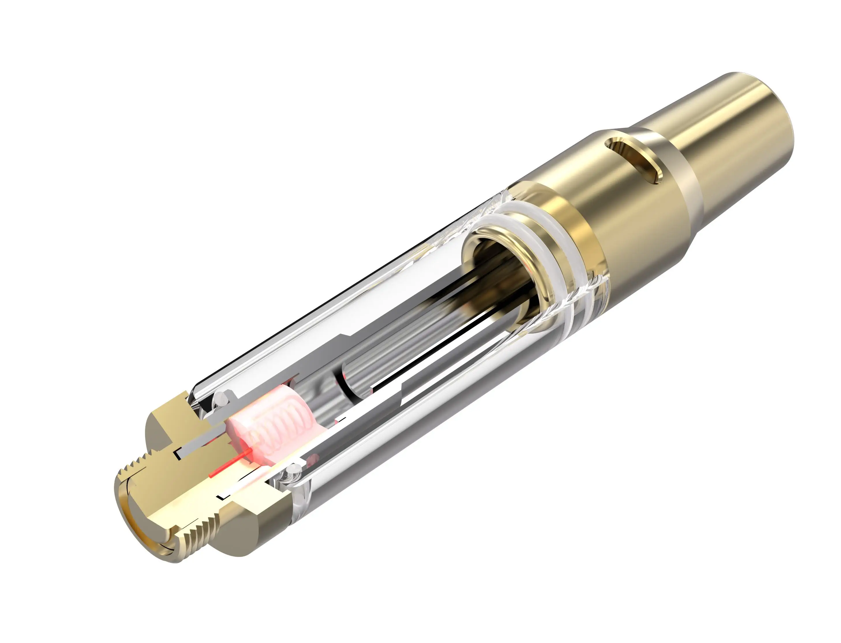 
Golden Cartridge 0.5/1.0ml Oil Tank Vaporizer Pen Refillable Custom Logo CBD Vape Pen Empty Cartridges 