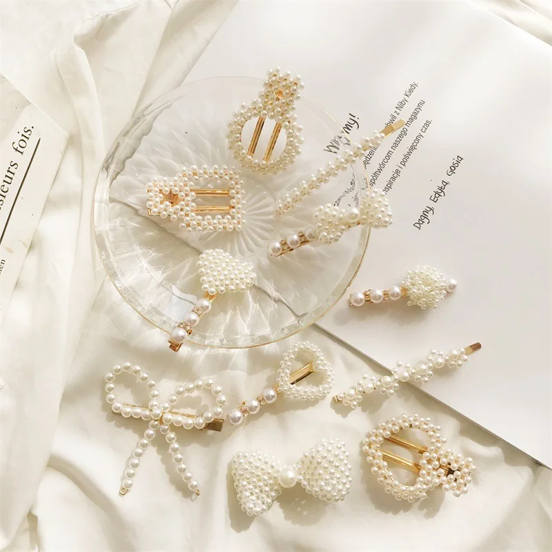 Korean design ins pearl hair clip wholesale in mixed models high quality hair clip for women