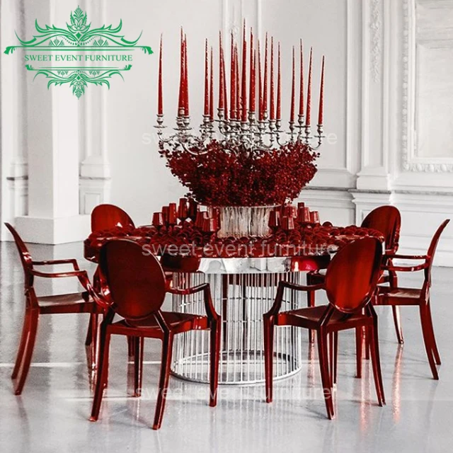 Новый дизайн, Круглый Свадебный стол с зеркальной поверхностью для обеда