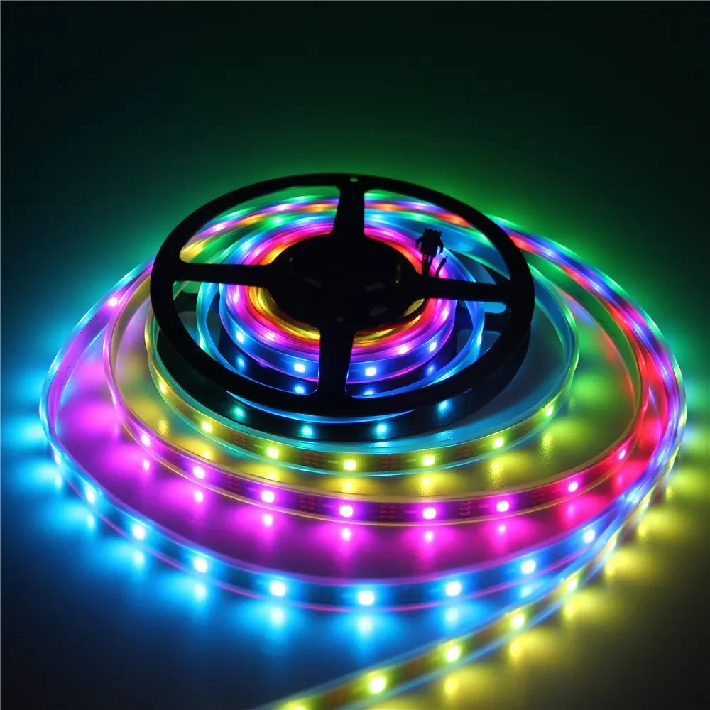 DMX led strip bar IC 5050 programmable led strip black pcb 45w 256 150leds 5 meter 5v RGBW
