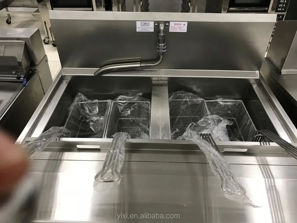 Commercial 25+25L capacity gas deep fryer kitchen usage ofg-322