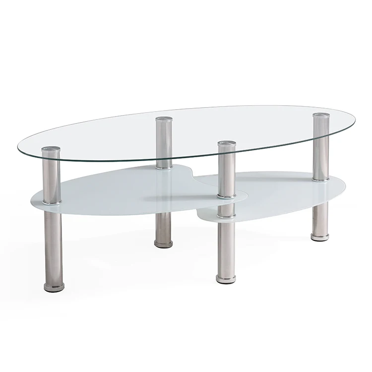 New design latest popular modern black glass top coffee table for living room