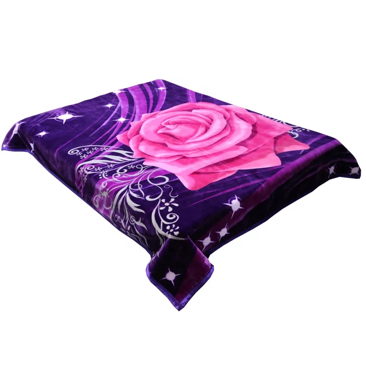 Green flower 2 ply embossed Korea premium quality new mink blanket for winter