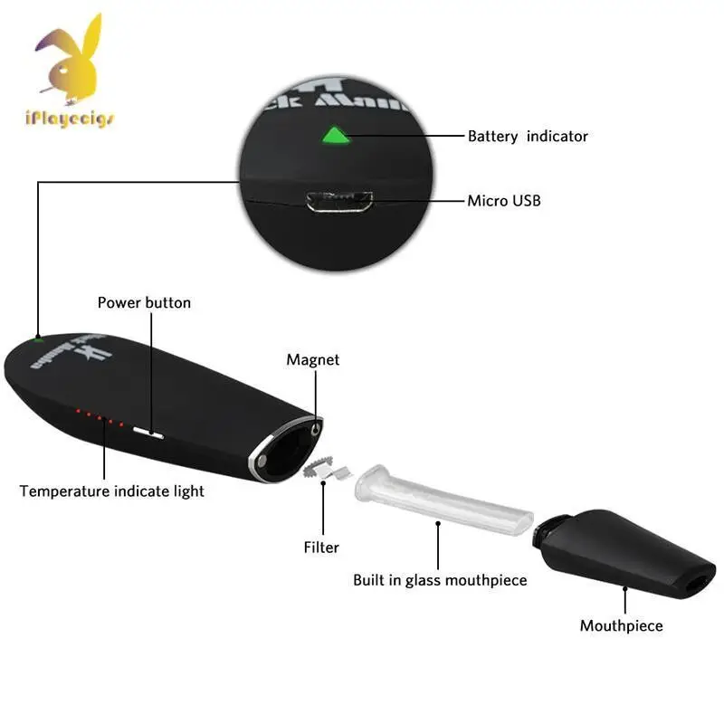  Лидер продаж высокотехнологичный портативный вапорайзер для сухой травы Black