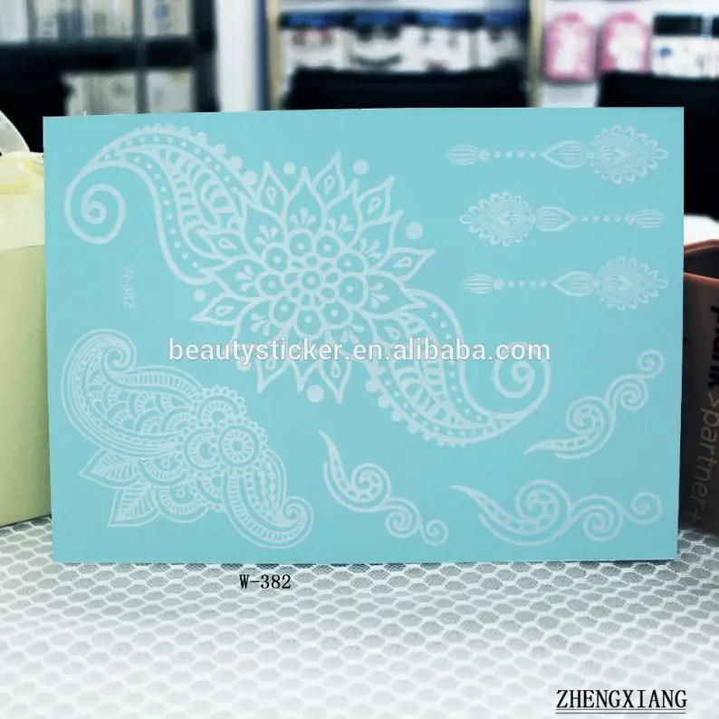 Beautysticker safe white lace tattoo sticker, wedding body temporary tattoo for legs/ hands