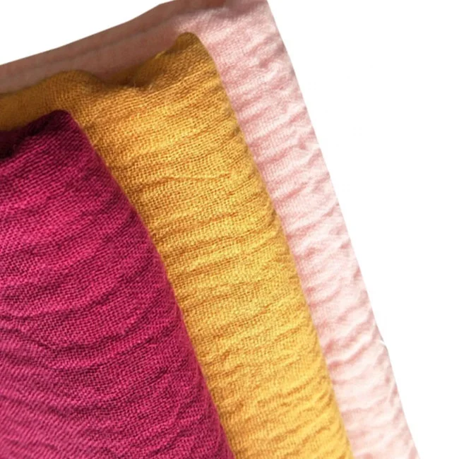 hot sale cotton crinkle crepe fabric textile for baby garment