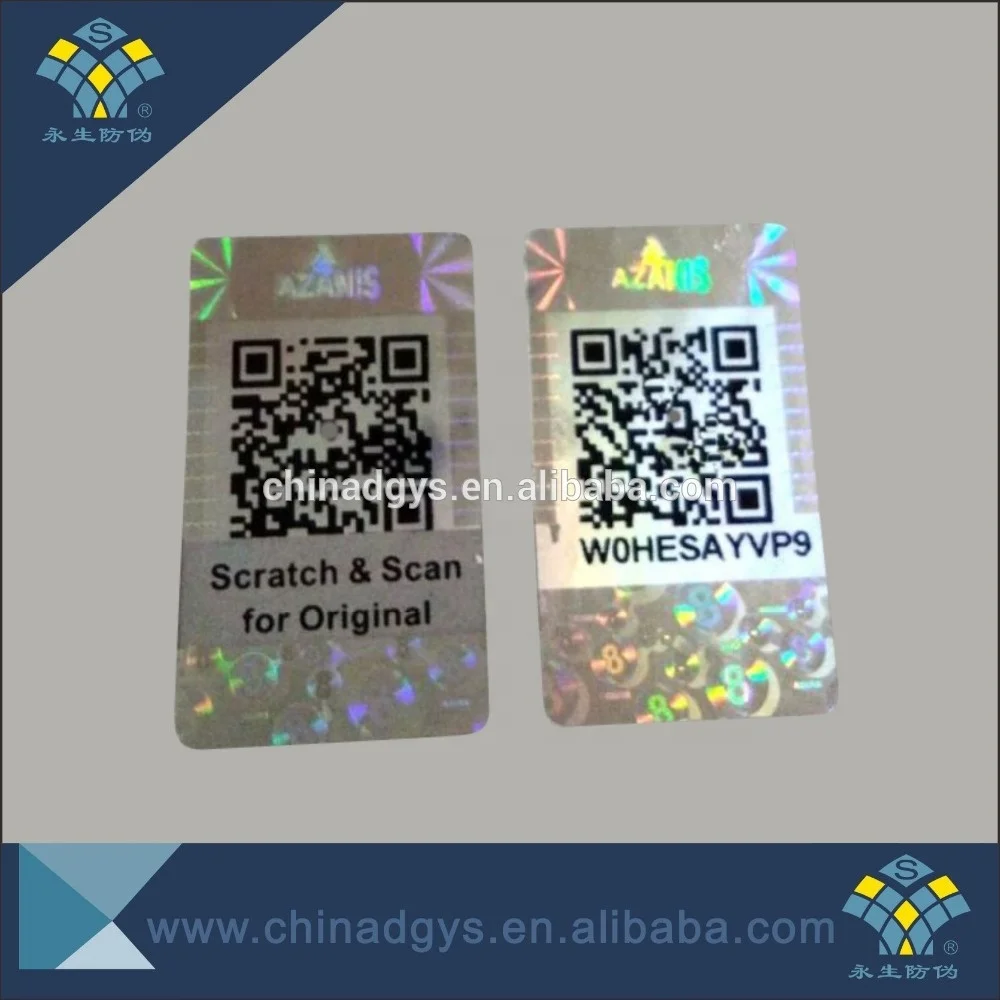 Good quality custom running serial number 3D hologram anti-counterfeit sticker with code