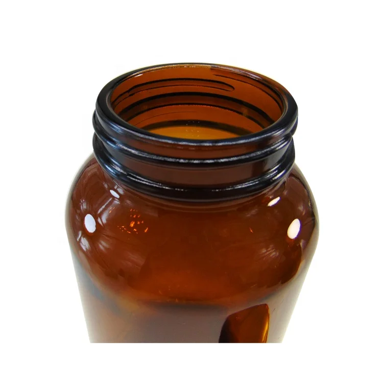 Custom 250ml Amber Tablet Packer Glass Bottle with Metal Lid for Tooth Powder