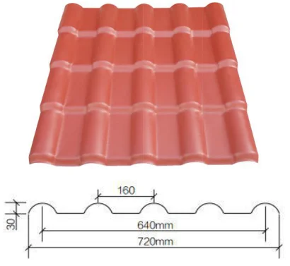 Upvc cambodia synthetic terracotta roof tile waterproofing roofing sheet