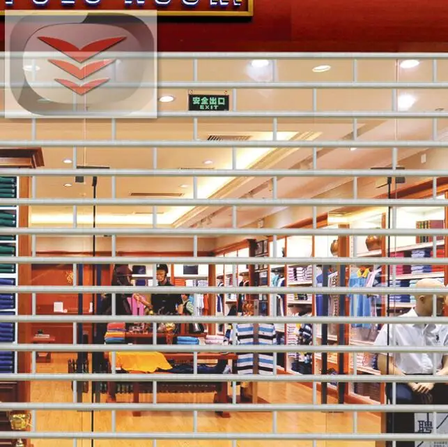 wholesale pc  crystal  Finished Surface and Rolling Open Style transparent roller shutter door