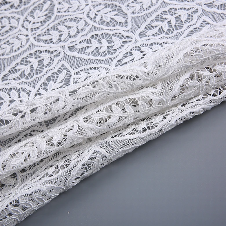 HA-15263 Widely used hot sales water soluble chemical turkey leaf lace fabric suppliers