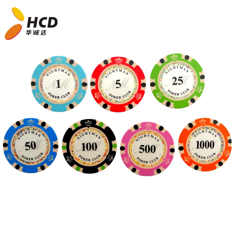 first class14g 3 tone clay poker chips with your own logo,