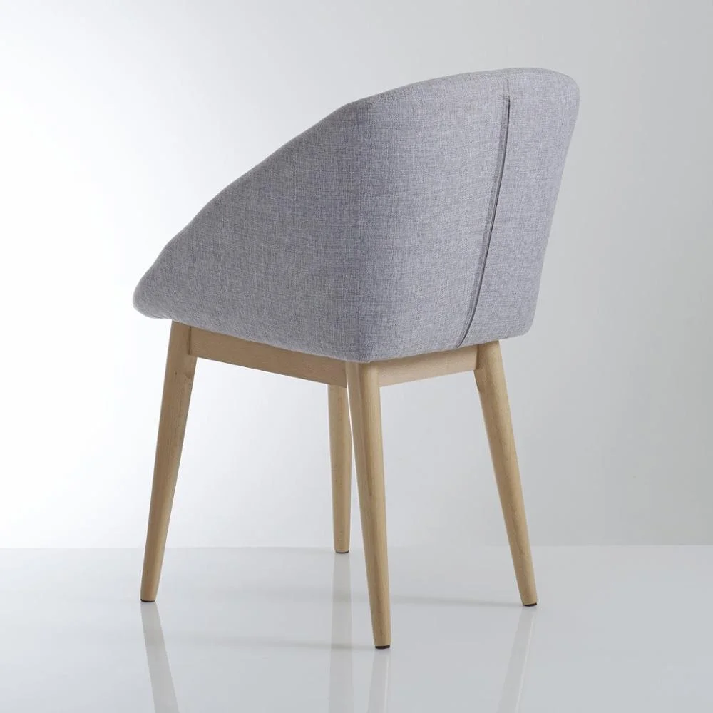 home furniture comfortable lounge leisure chair wooden legs backrest fabric dinning chair