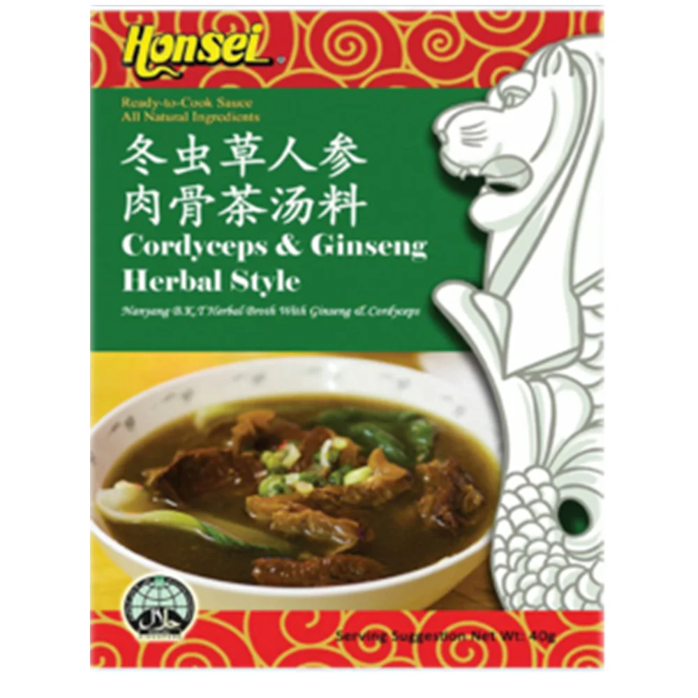 Honsei кордицепс и женьшень, травяной органический сухой мгновенный суп
