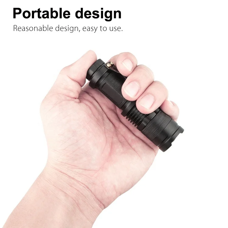 Zoom Purple Red Green Blue Light Tactical Flashlight Night Hunting MINI Small Portable Pocket EDC LED Torch Light