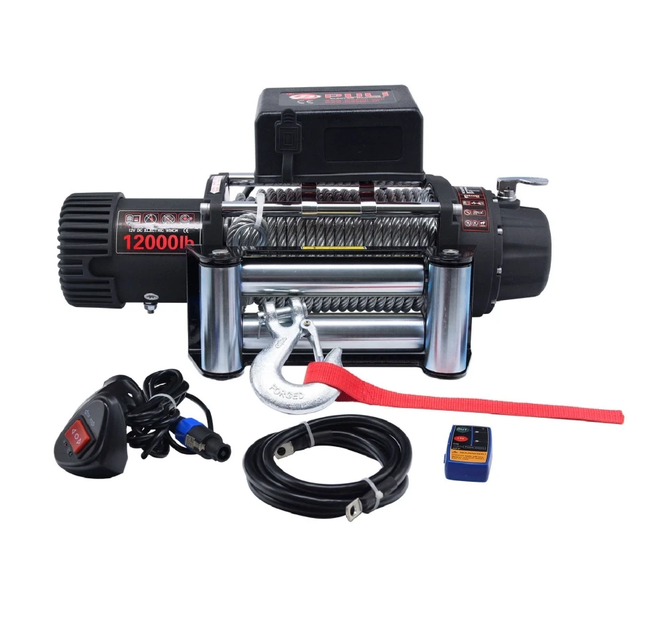 High quality off road 4*4 car electric winch 12000lbs with steel rope