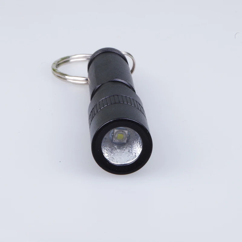 Custom Logo High Power Aluminum Alloy Gift Mini Battery Operated LED Torch Keychain