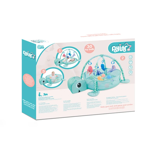 Baby activity gym rack game play activity crawling mat toys and gamepad combo(30 TOY BALLS)