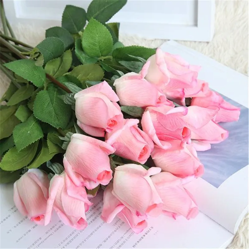 beautiful 1Pcs Cloth Artificial Real Touch Rose Flowers Home decorations for Wedding Decoration Party or Birthday