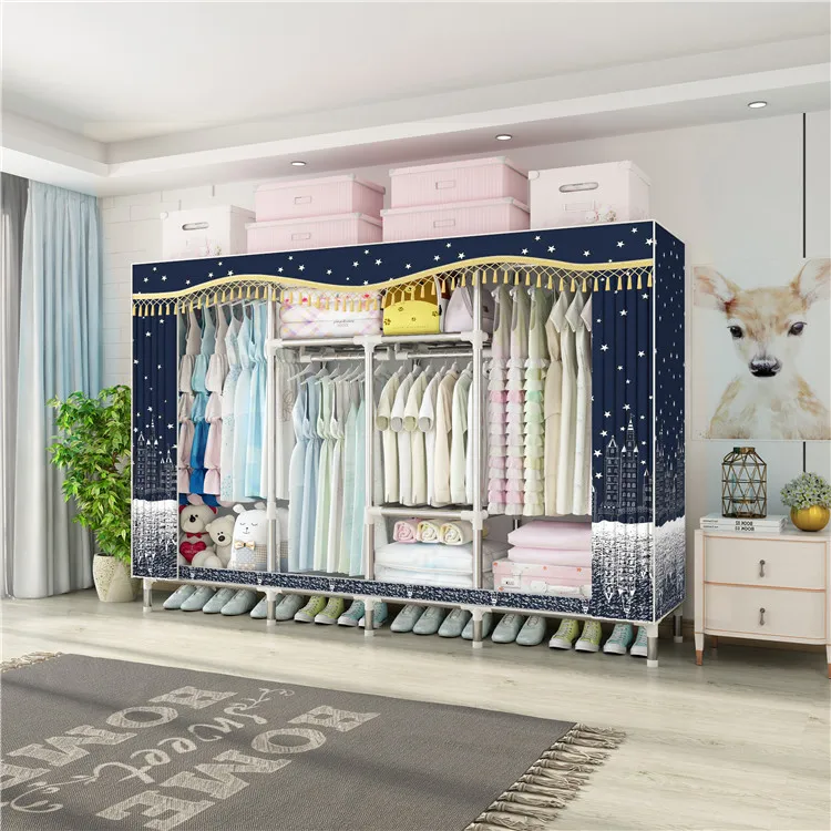 
Cheap Non Woven Fabric Easy Assembbly Clothes Closet Folding Wardrobe Fabric Portable Plastic C216 