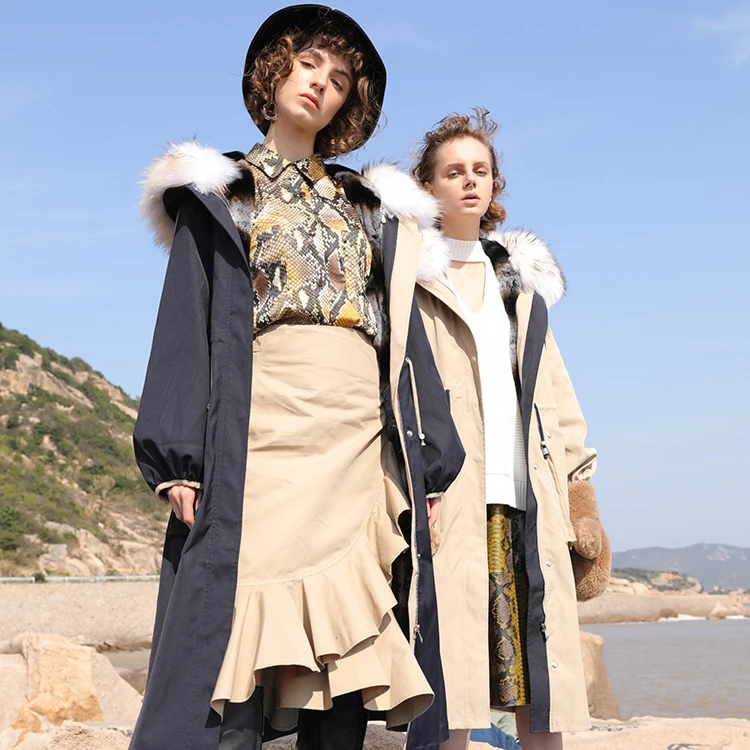 New Arrival Real Fur Coat Jacket Women Breathable Long Sleeve Liner Dermal Grass Warm Fur Lined Parka Real Fur Coat