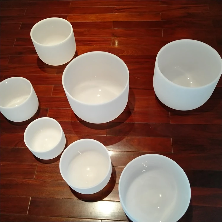 
440hz And 432 hz Crystal Singing Bowls Quartz Wholesale With All The Tones 