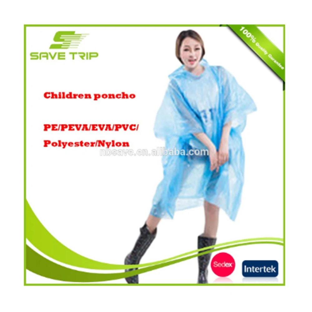 Popular Easy Carry Emergency Disposable Adult/Child PE Raincoat/ rain poncho