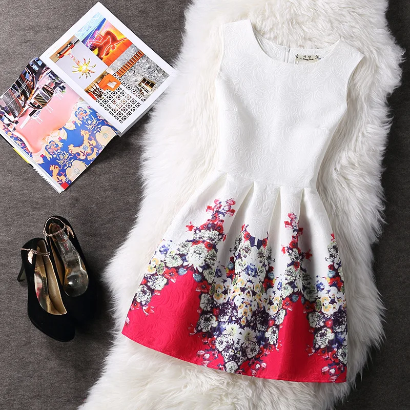 300 patterns Group 1 fashion dress wish hot women print dress sleeveless vest bottom a skirt beach dress