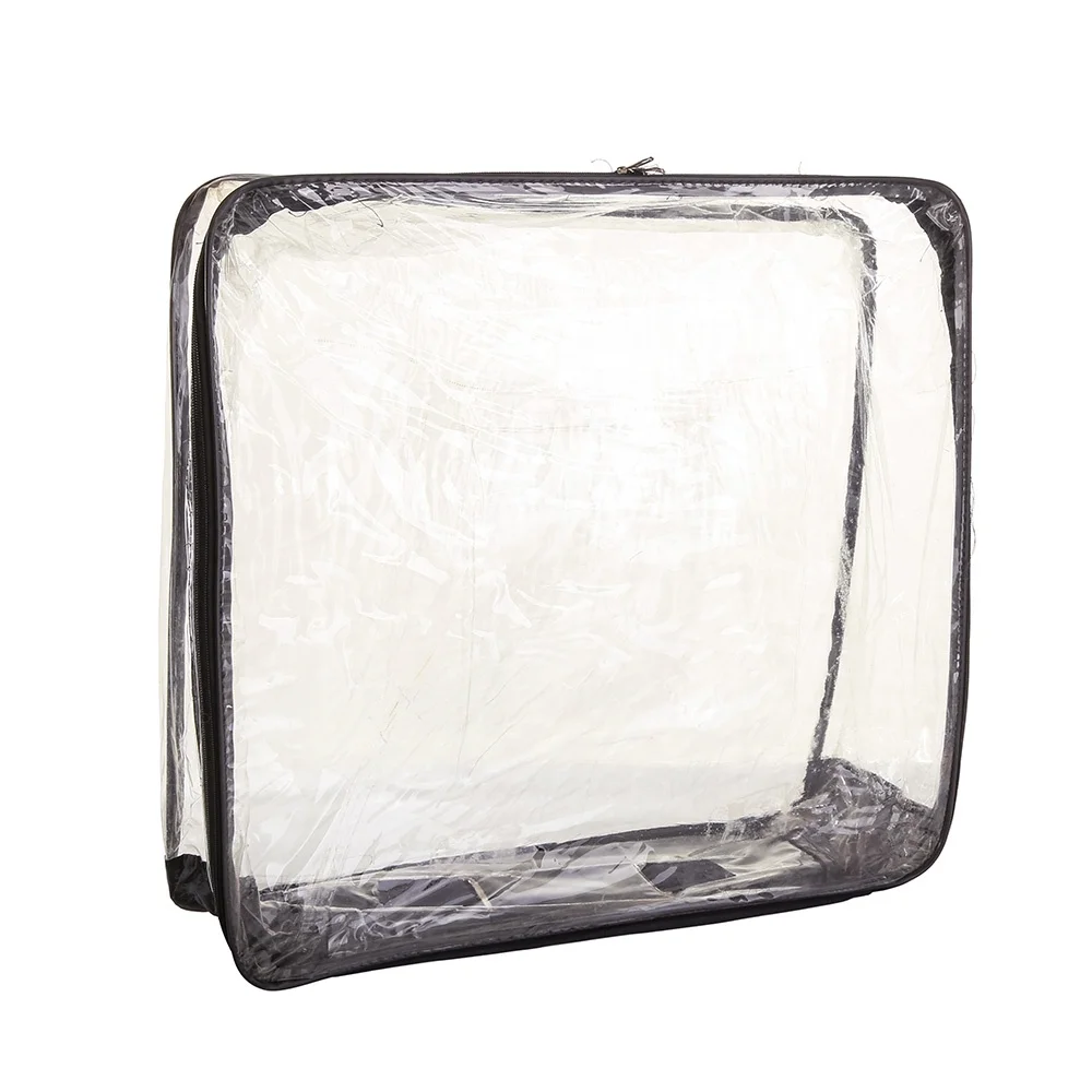 
Customized transparent plastic blanket bag bedding hand clear vinyl pvc zipper bag 