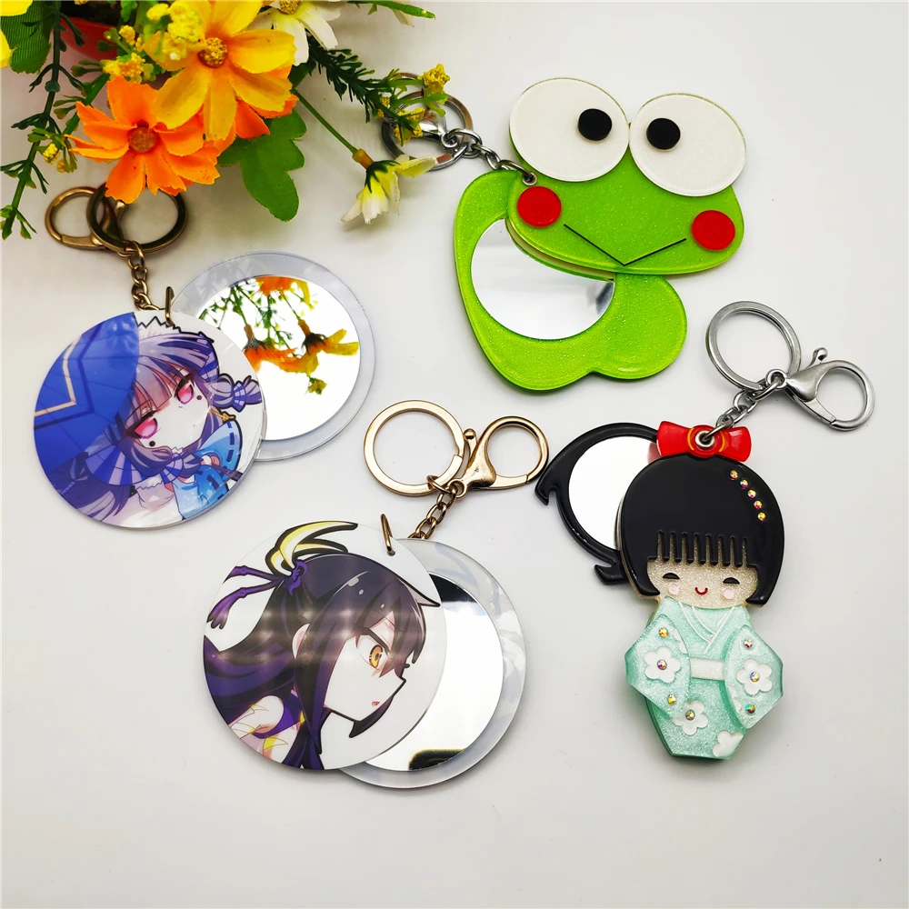 Free Sample CMYK Offset Print Acrylic Mirror Keychain Custom Anime Acrylic Keychain Key Chain