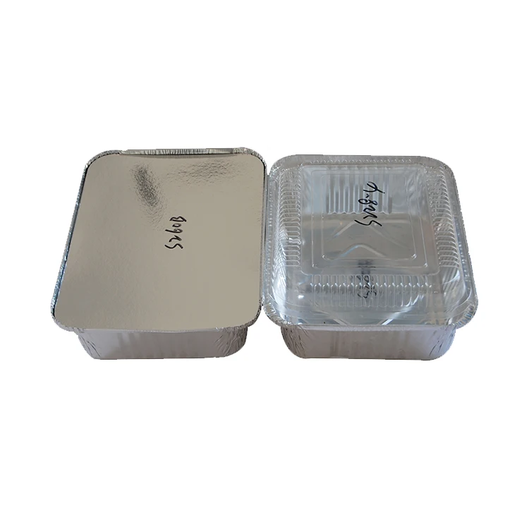 
Disposable Wholesale Coated Airline Food Packaging Foil Container with Lid 