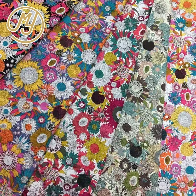 Ready New Summer Dress Garment Woven Colorful Print Fabric Cotton