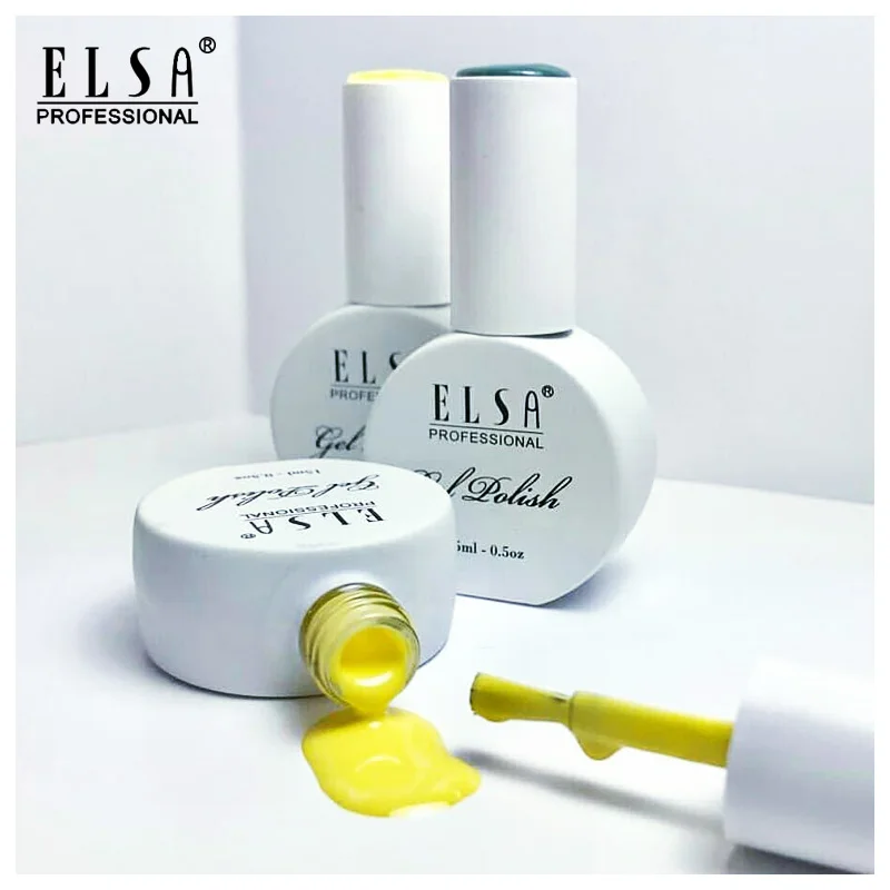ELSA Nail Gel Set UV Gel with base top coat for nail art salon 120 color pure gel long lasting and health