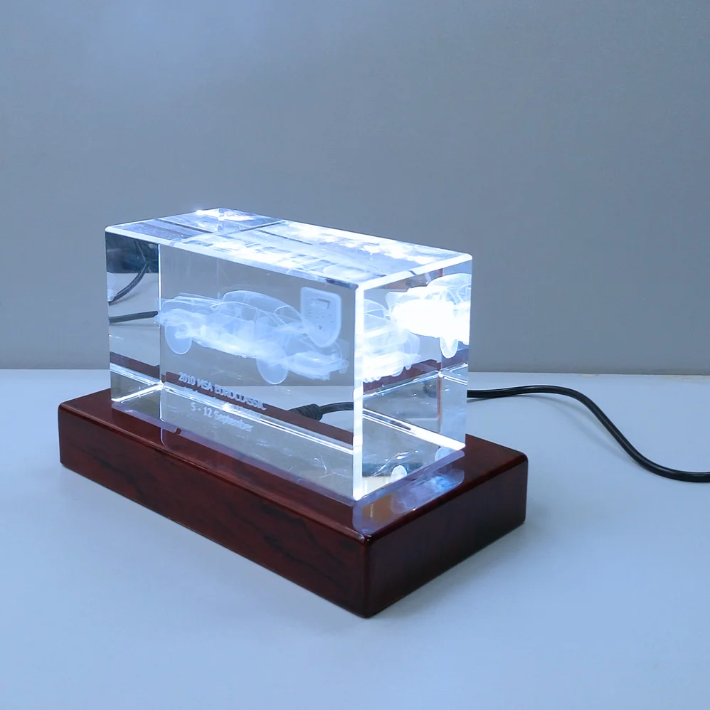 Деревянная прямоугольная светодиодная основа BOSHI с 3d гравировкой