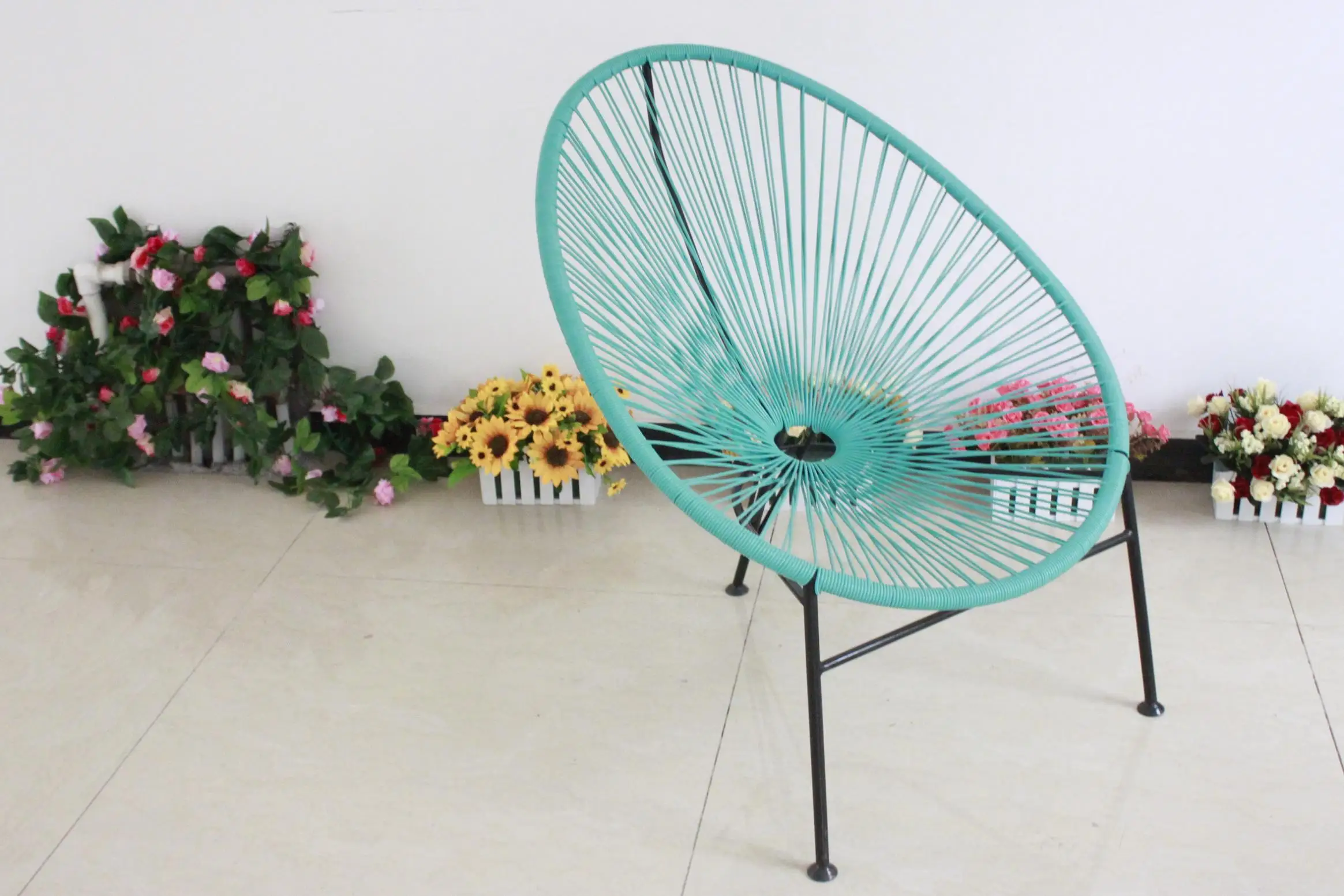 Outdoor Garden Leisure Steel frame Rattan bistro Acapulco Chair Egg Shaped Wicker nest Chair