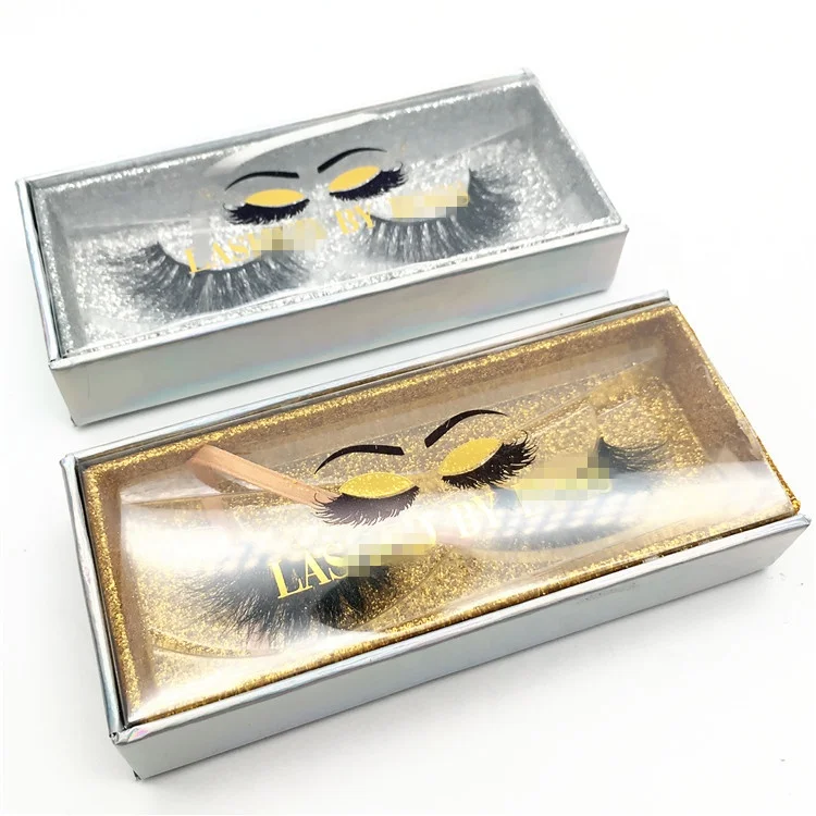 New design Private label cruelty free clear band mink lash  eyelashes packaging box
