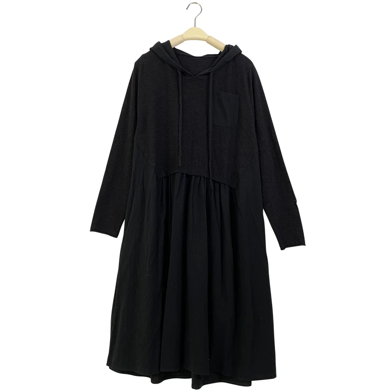 New product fashion two piece set clothing oversized cotton linen apricot thin sweater dress for pullover women