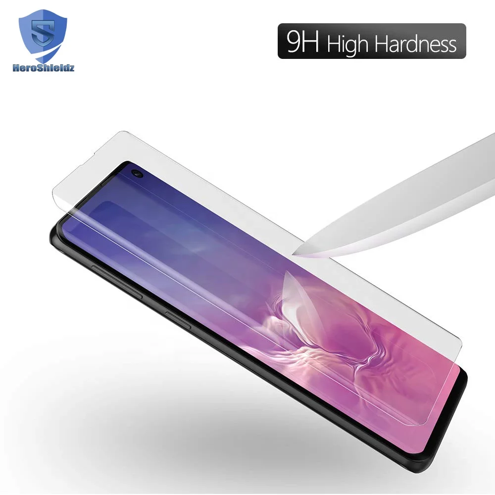 For Samsung S10/S10 Plus UV Nano Liquid Full Glue Glass Screen Protector S10/S10+ Fingerprint to Unlock UV Glass