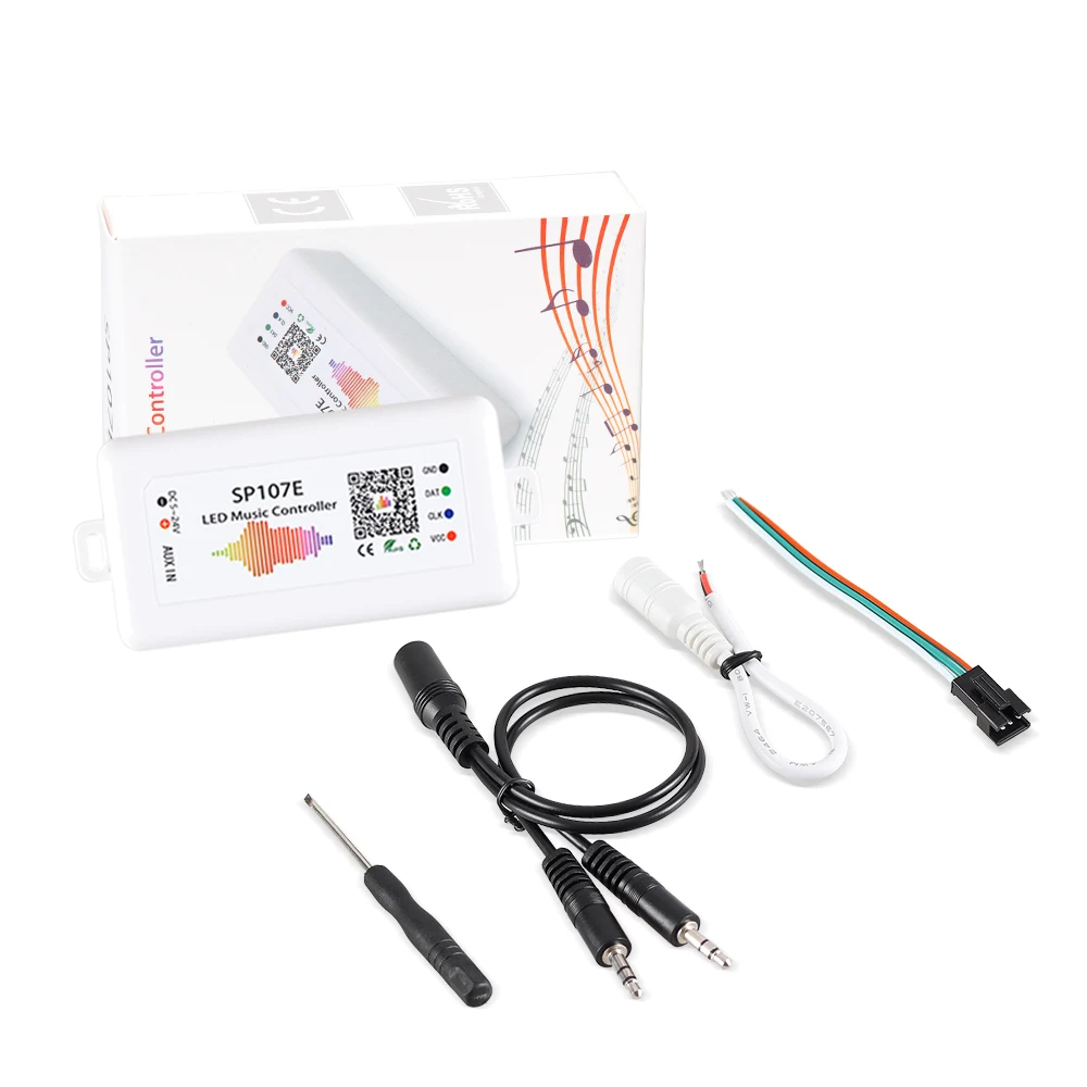 SP107E Addressable LED Music Controller for ws2811 WS2813 SK6812 WS2801 light
