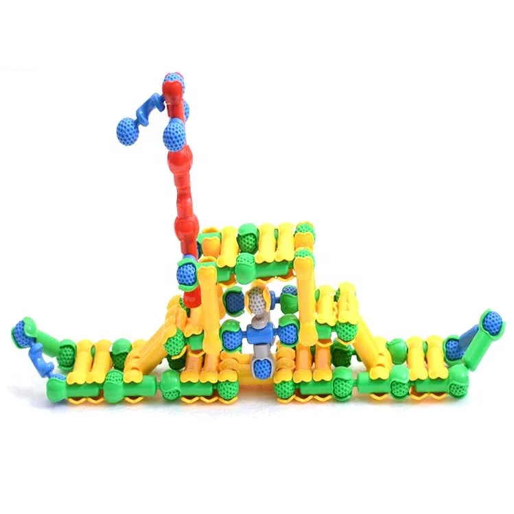 Top quality funny plastic pipe educational kids diy big blocks building toy