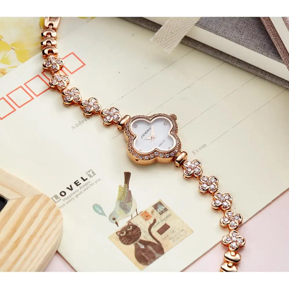 SINOBI Luxury Brand Diamond Unique Case Women Watches Fashion Bracelet Ladies Watch Jewelry Watch Women Clock Montre Femme