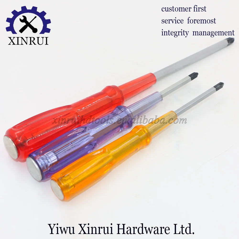 Cheap manual promotional transparent handle steel Screwdriver
