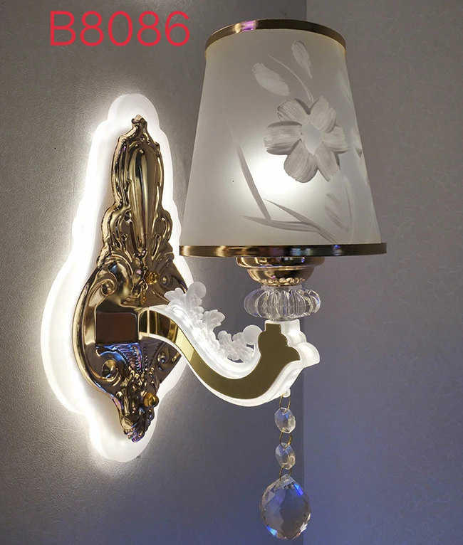 2019 hot selling LED Light Source Wall Lamps,Glass Iron Material and Gold Color indoor wall light  (B8086-1W)