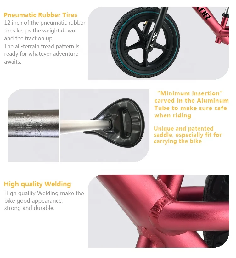 Factory Direct Supply No Pedal 12 inch Kids Bike Children Balance Bike