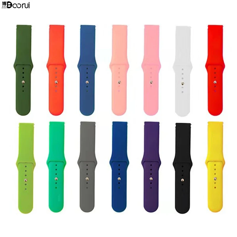 BOORUI 20/22mm Watch Strap Silicone Bracelet For Xiaomi Amazfit Bip Bit Pace straps Correa For Huawei Watch 2/Samsung Gear S2